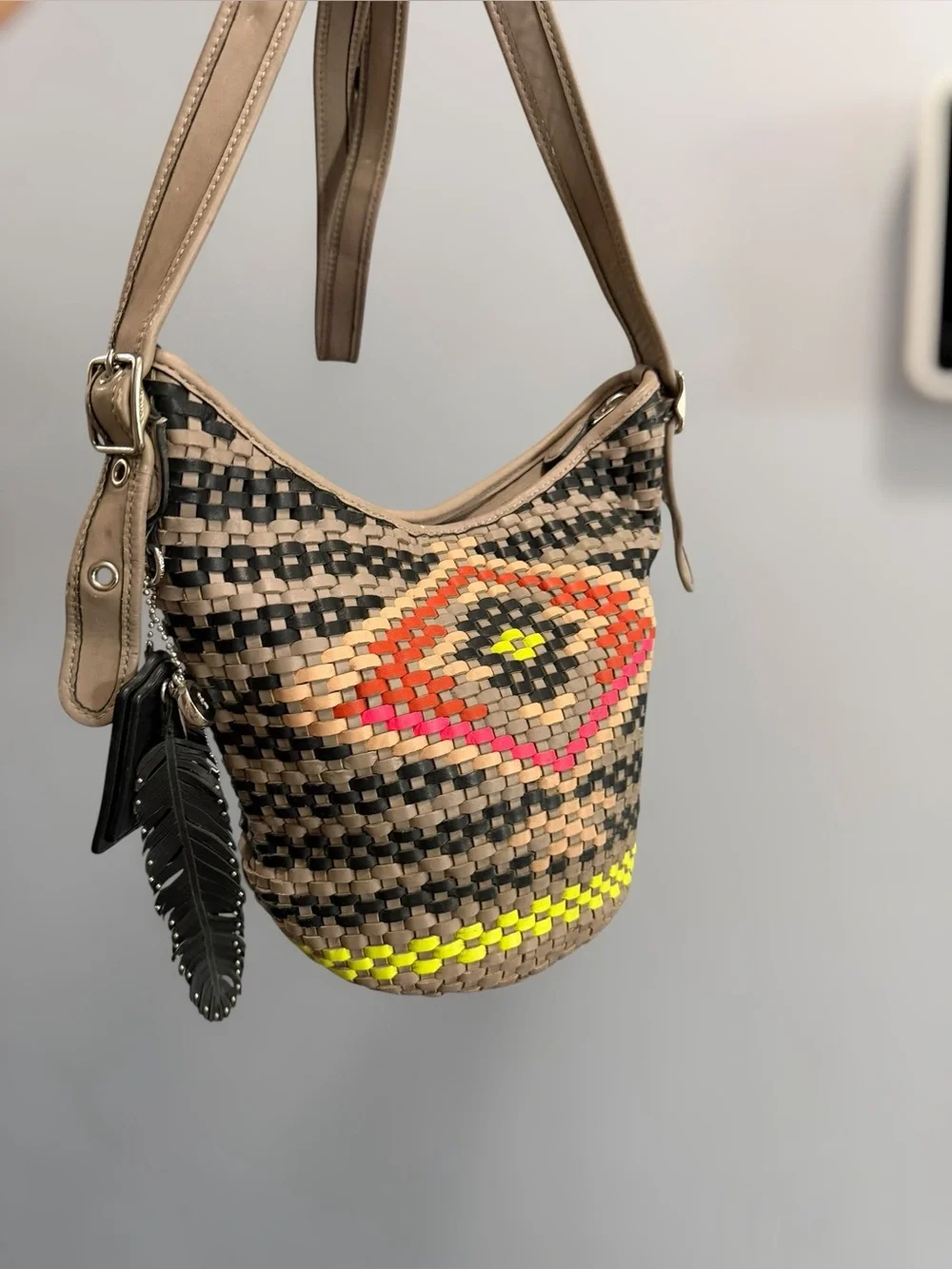 Coach Dreamweaver 35079 Mini Duffle Woven Leather Rare 2015 EUC
